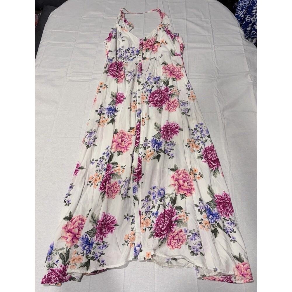 Forever 21 White Floral Tank Dress Size OX XL